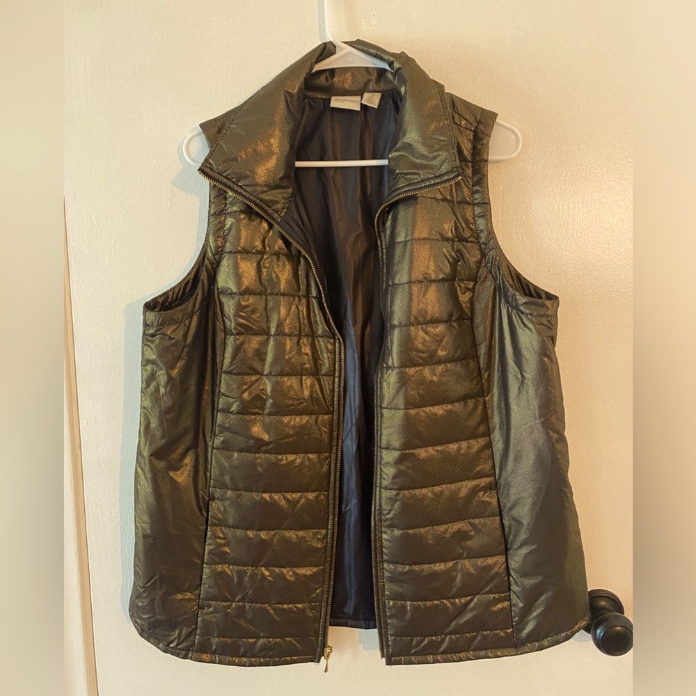 Chicos Metallic Gold Vest